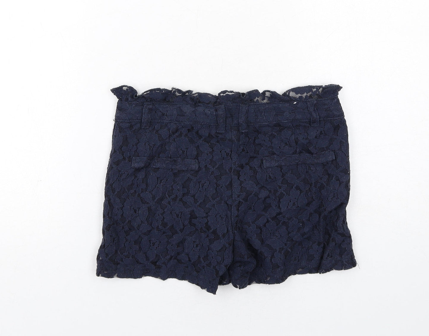 NEXT Girls Blue Cotton Chino Shorts Size 11 Years Regular Zip