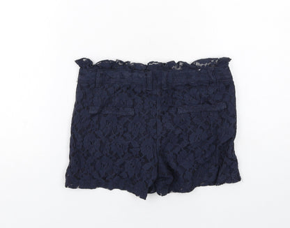 NEXT Girls Blue Cotton Chino Shorts Size 11 Years Regular Zip