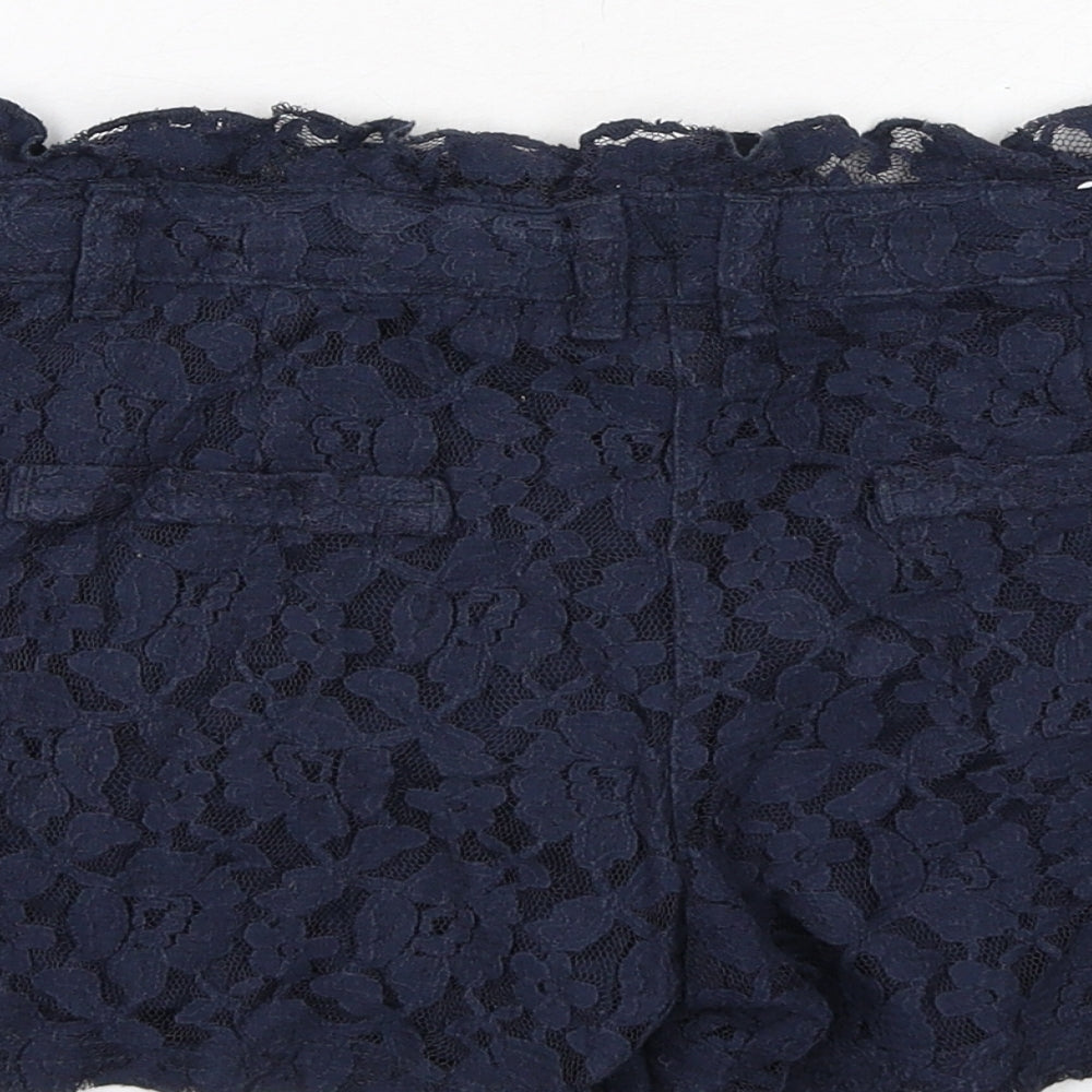 NEXT Girls Blue Cotton Chino Shorts Size 11 Years Regular Zip