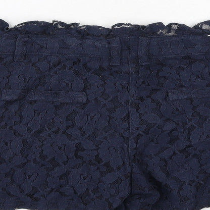 NEXT Girls Blue Cotton Chino Shorts Size 11 Years Regular Zip