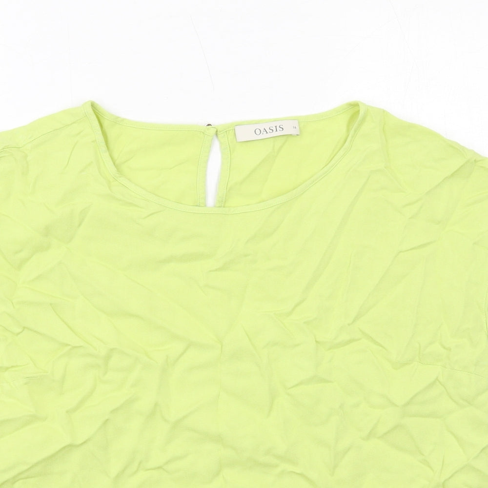 Womens UK Size 16 Oasis Yellow Basic Blouse