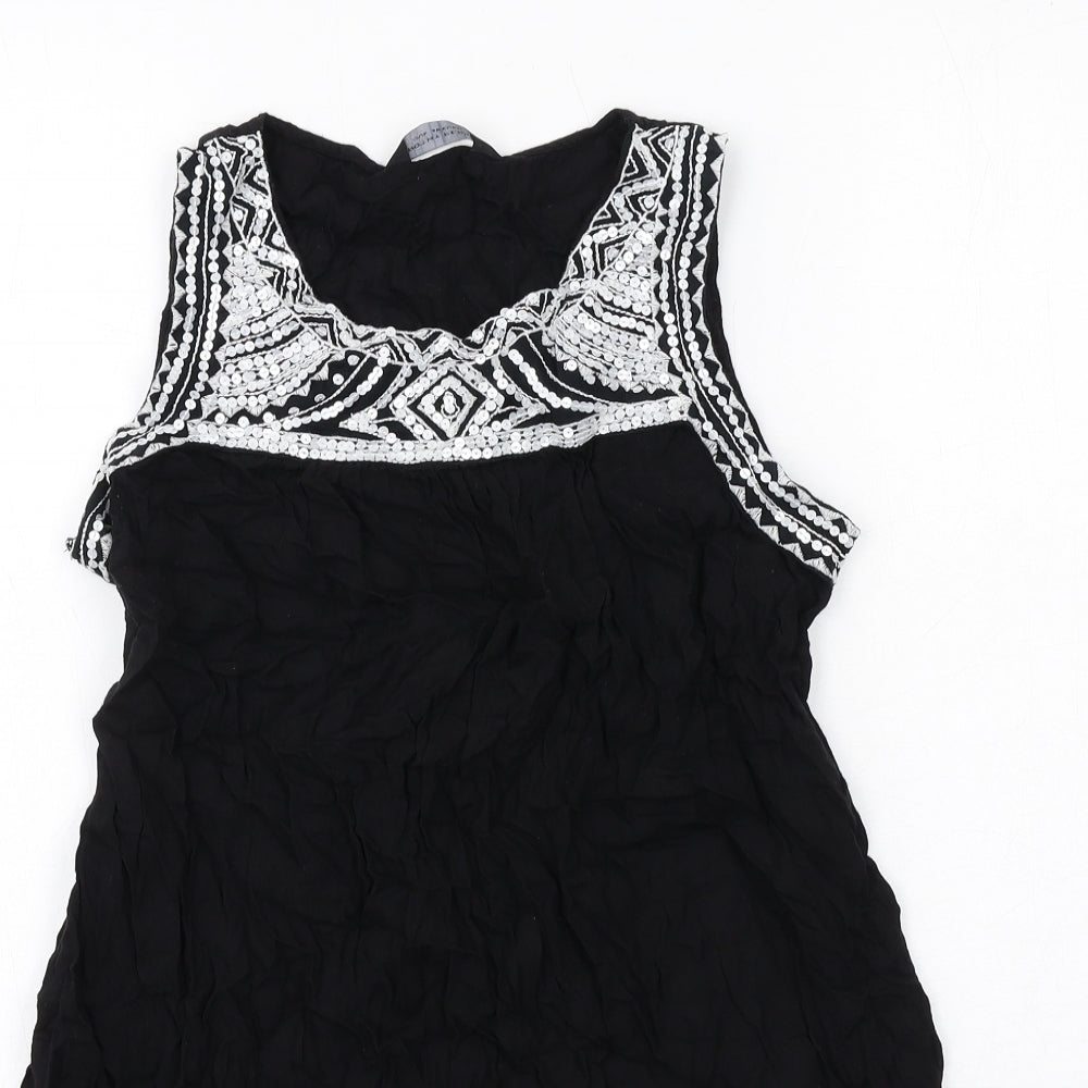 Womens UK Size 12 Dorothy Perkins Black Basic Tank
