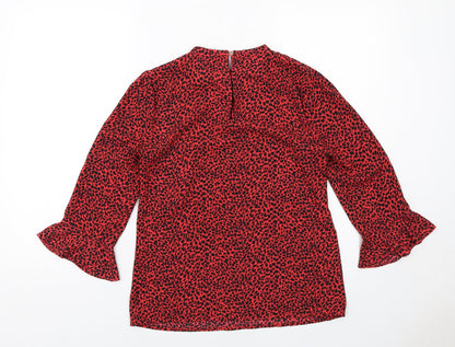 Womens UK Size 8 Oasis Red Basic Blouse