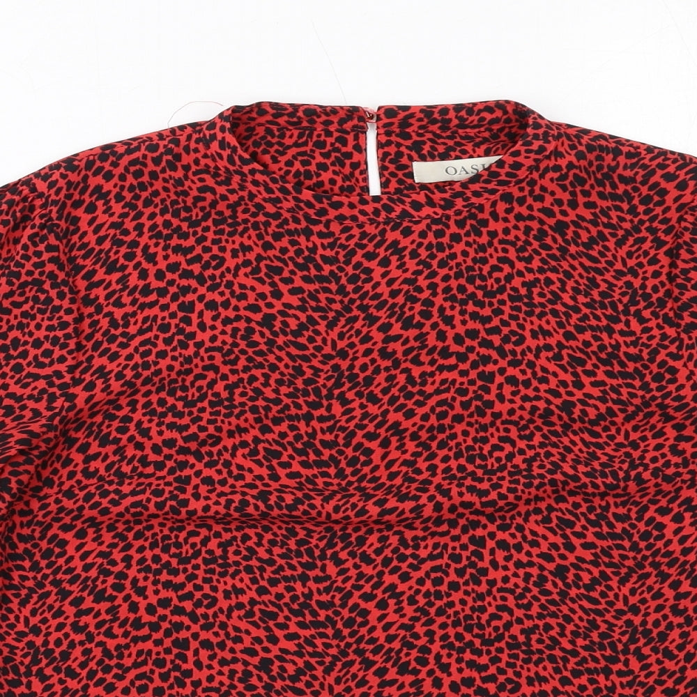Womens UK Size 8 Oasis Red Basic Blouse