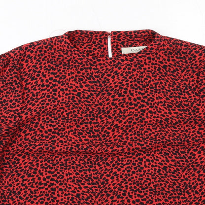 Womens UK Size 8 Oasis Red Basic Blouse