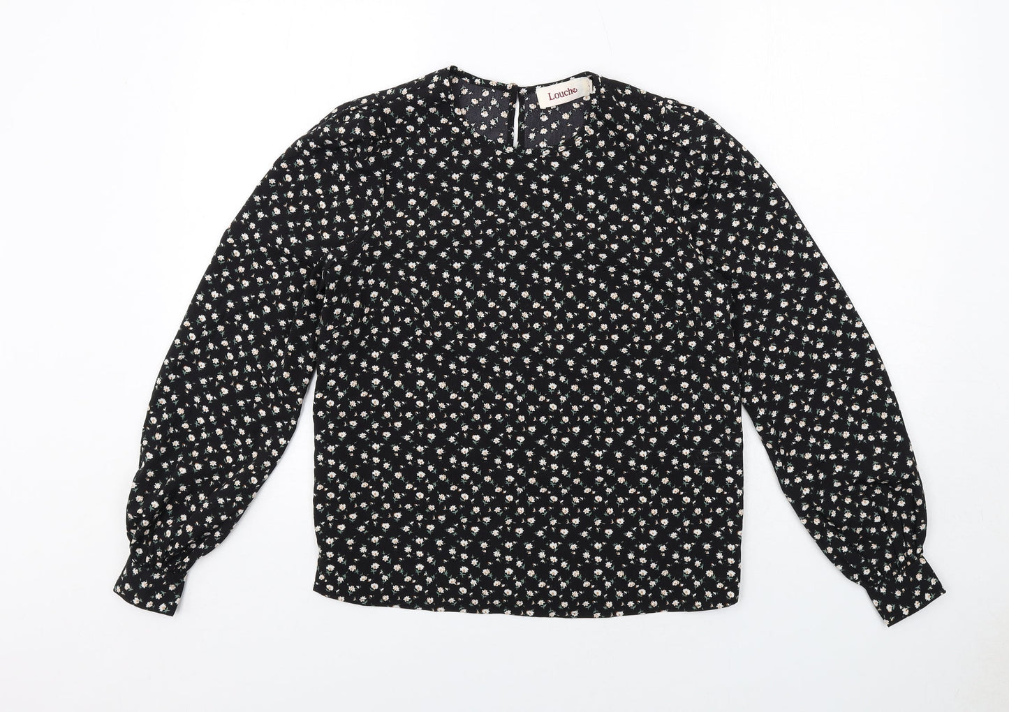 Womens UK Size 8 Louche Black Basic Blouse