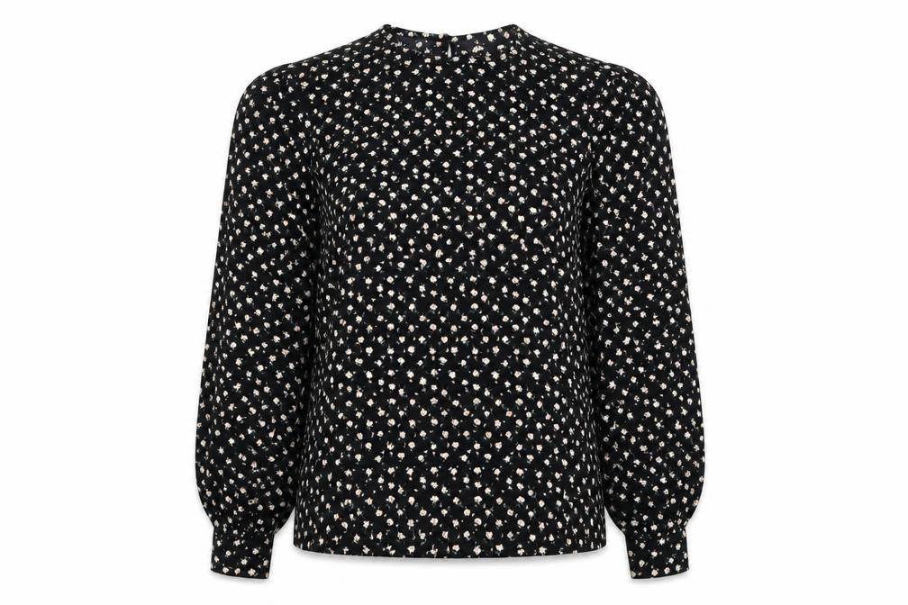 Womens UK Size 8 Louche Black Basic Blouse
