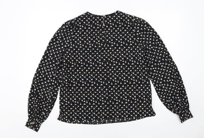 Womens UK Size 8 Louche Black Basic Blouse