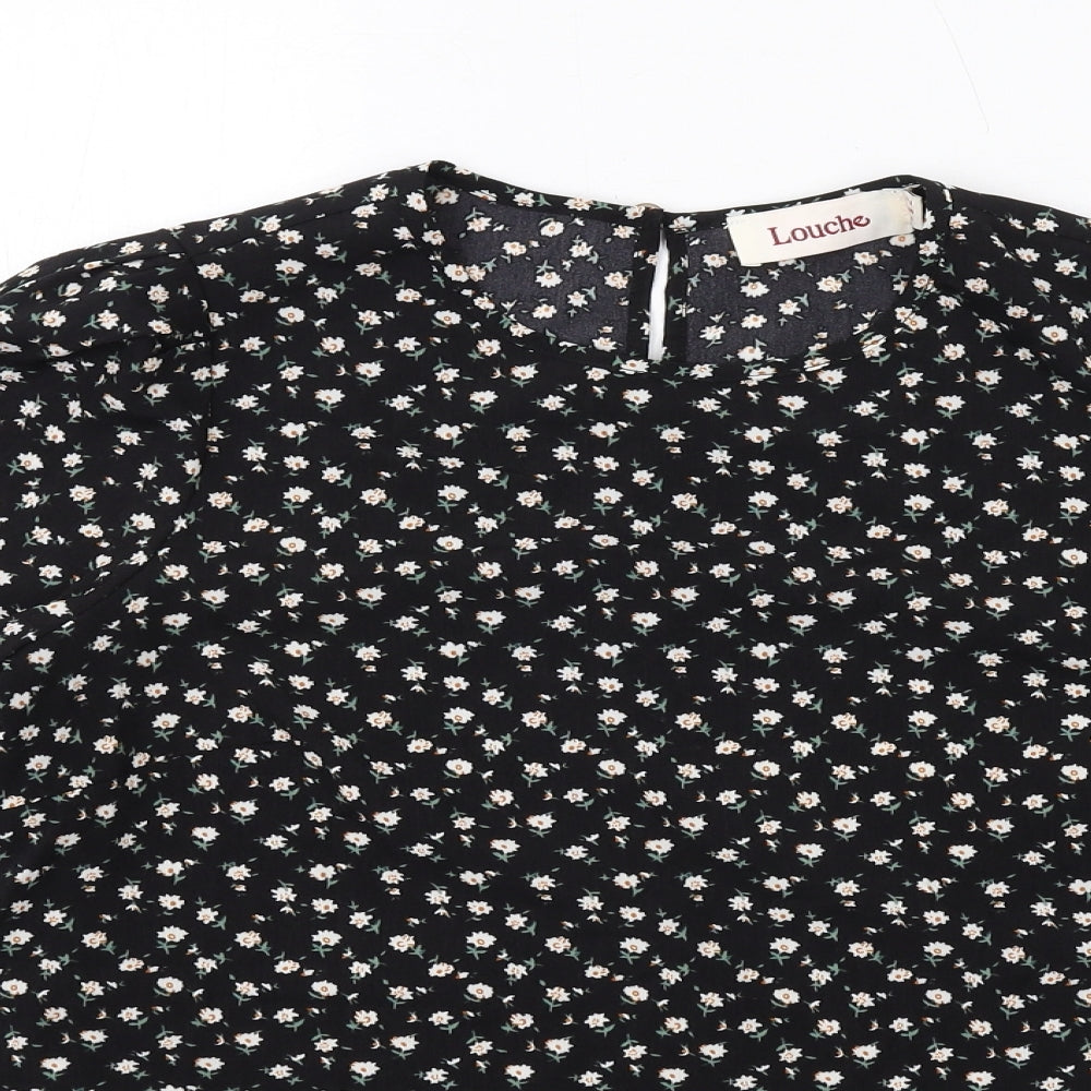 Womens UK Size 8 Louche Black Basic Blouse