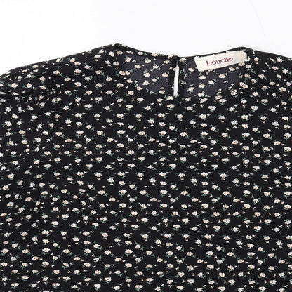 Womens UK Size 8 Louche Black Basic Blouse
