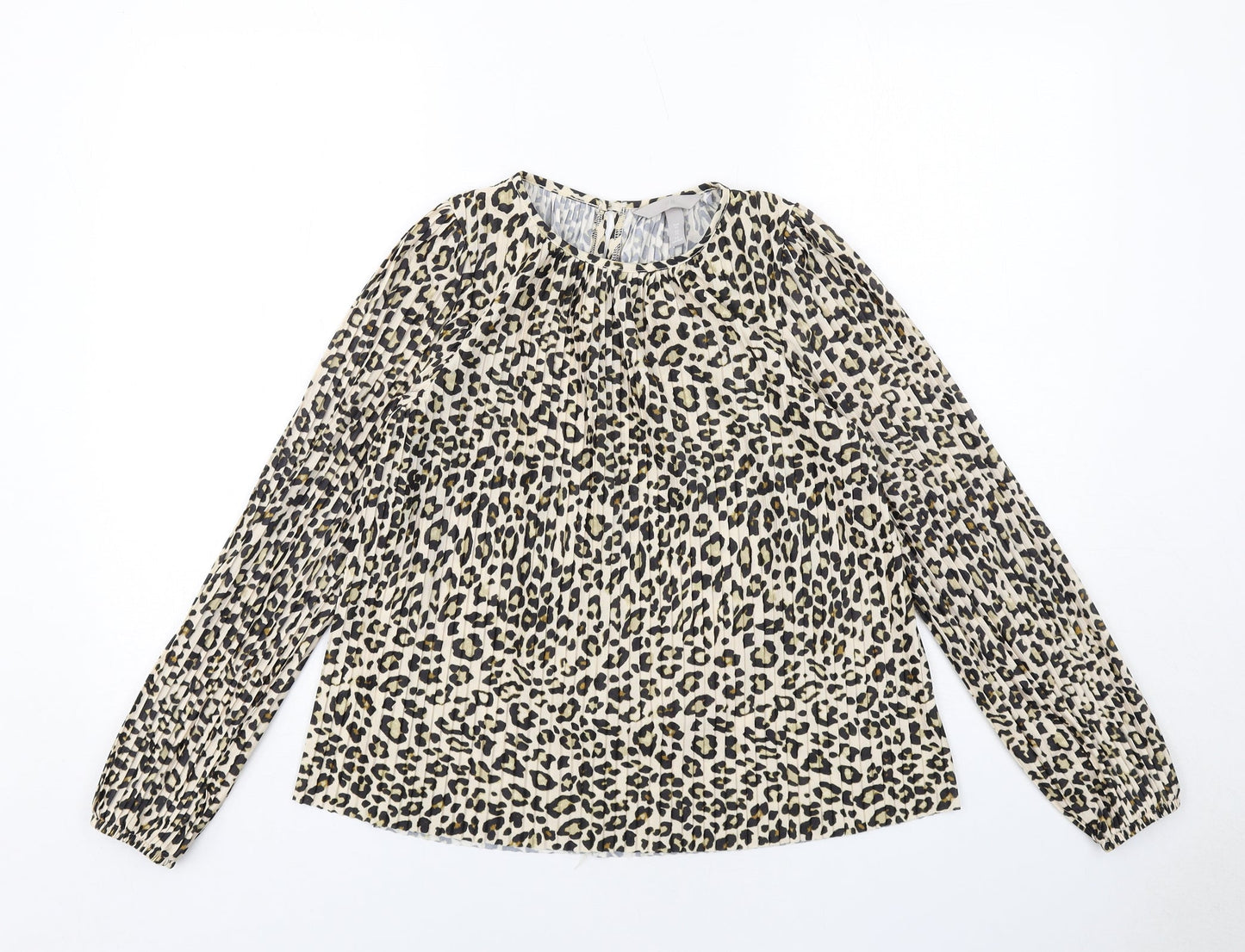 Womens UK Size XS H&M Beige Basic Blouse