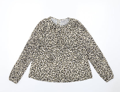Womens UK Size XS H&M Beige Basic Blouse