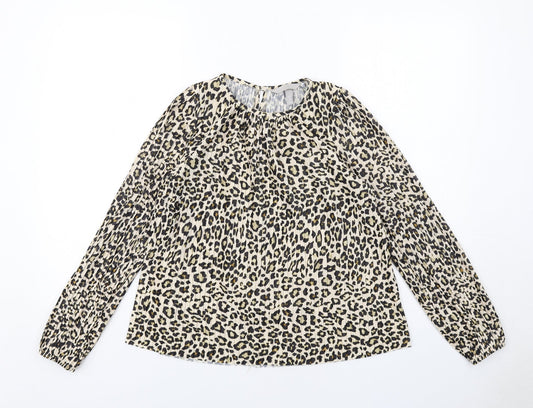 Womens UK Size XS H&M Beige Basic Blouse