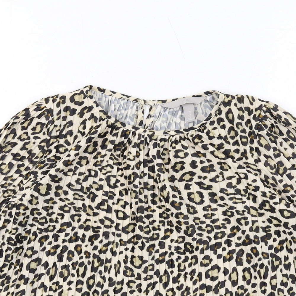 Womens UK Size XS H&M Beige Basic Blouse