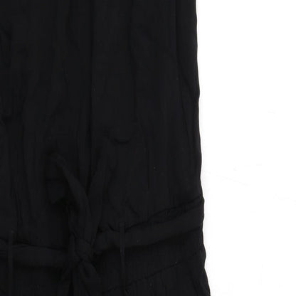 fransa Womens Black Viscose Jumpsuit One-Piece Size S Zip