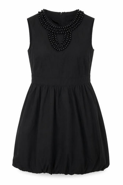 Coleen Womens Black Polyester A-Line Size 12 Round Neck Zip
