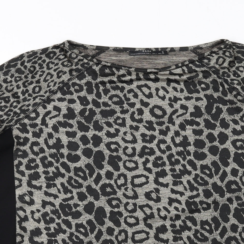Womens UK Size L Zara Black Basic Blouse