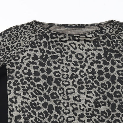 Womens UK Size L Zara Black Basic Blouse