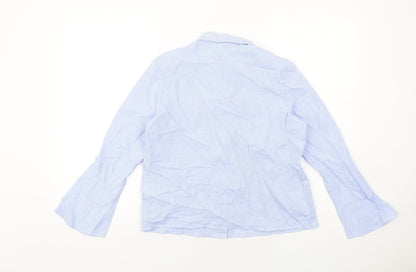 Womens UK Size 10 H&M Blue Basic Button-Up