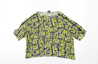 Womens UK Size 8 River Island Yellow Basic Blouse
