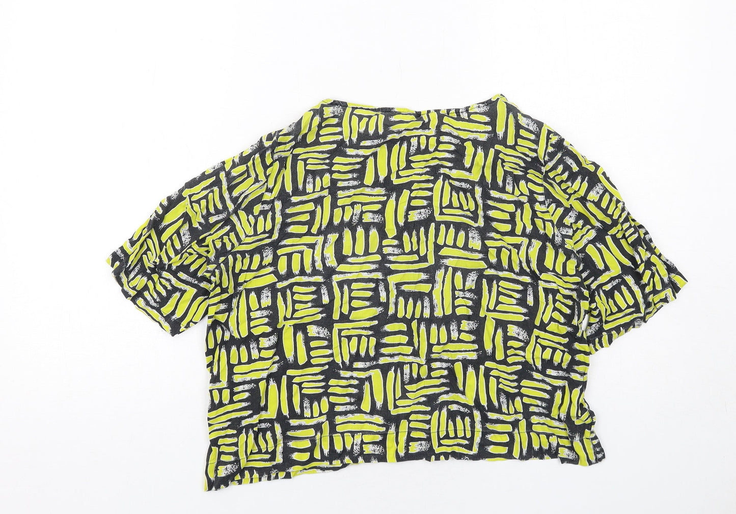 Womens UK Size 8 River Island Yellow Basic Blouse