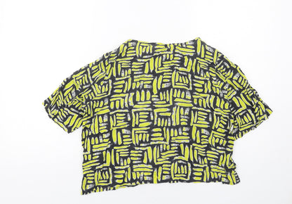 Womens UK Size 8 River Island Yellow Basic Blouse