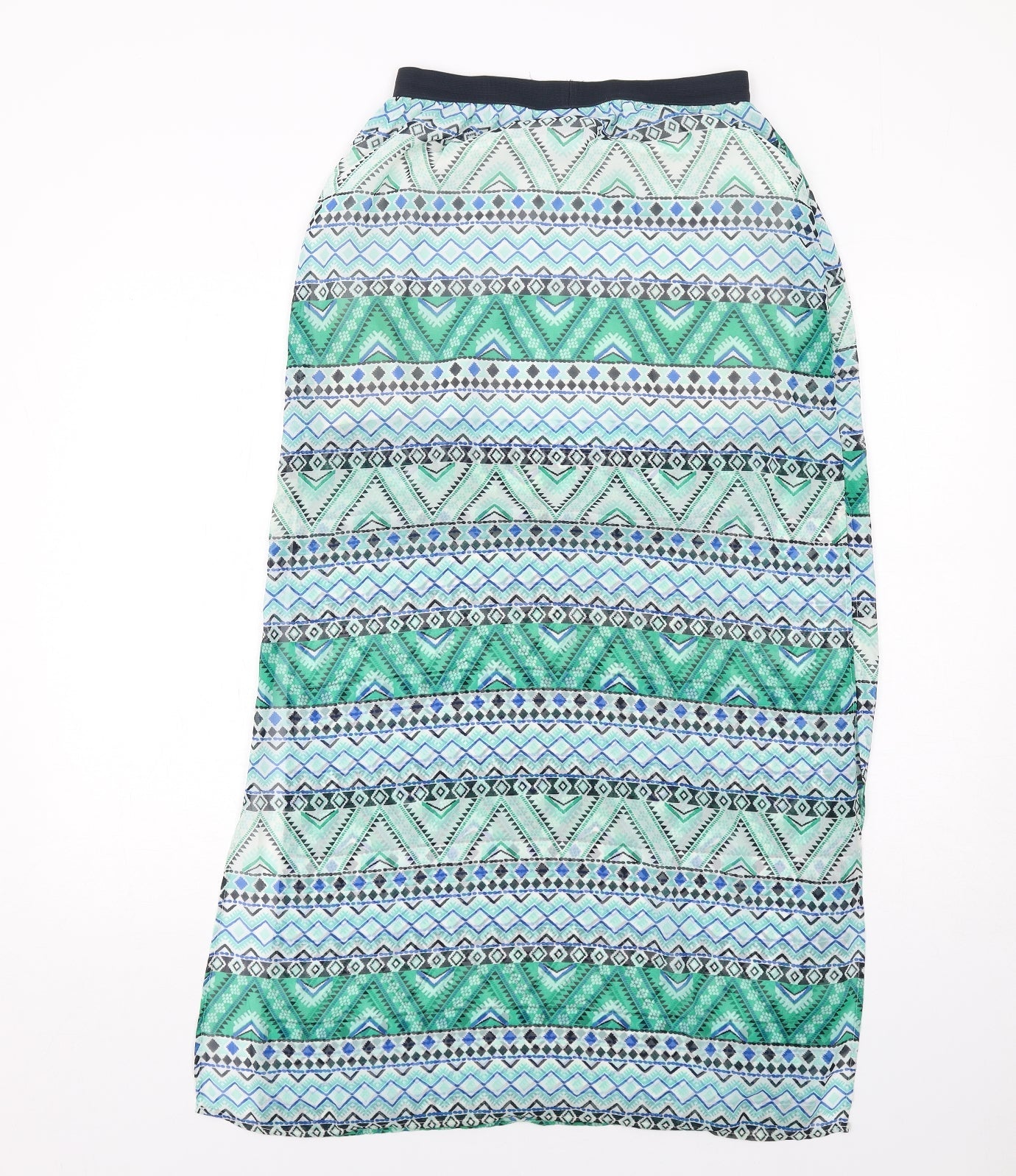 H&M Womens Multicoloured Geometric Polyester Maxi Skirt Size 8