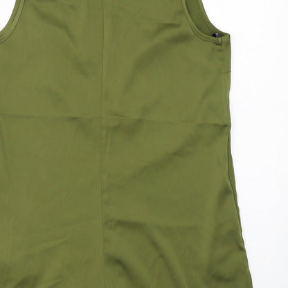 Missguided Womens Green Polyester Playsuit One-Piece Size 12 Pullover - Plunge Neckline