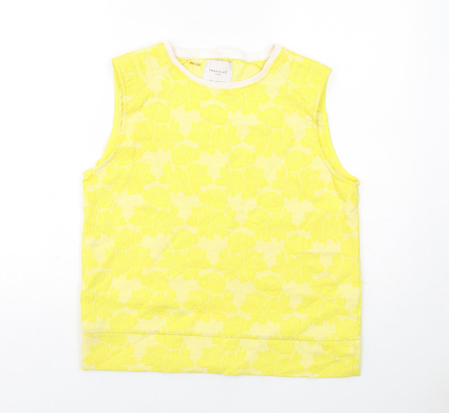 Womens UK Size S Zara Yellow Basic Tank