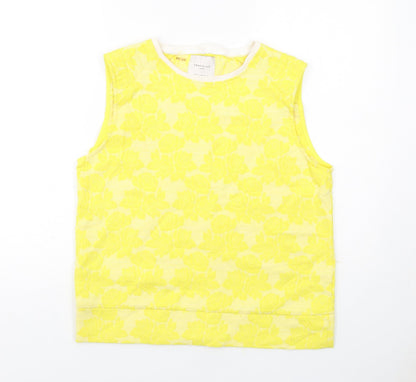 Womens UK Size S Zara Yellow Basic Tank