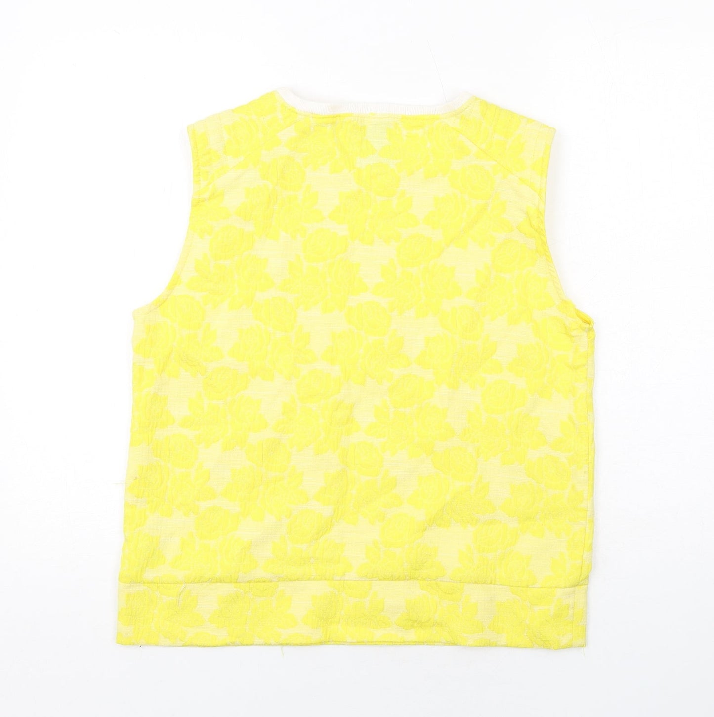 Womens UK Size S Zara Yellow Basic Tank