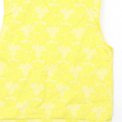 Womens UK Size S Zara Yellow Basic Tank