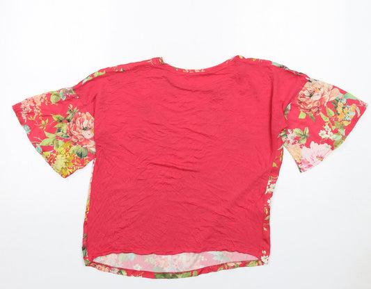 Womens UK Size XS Mango Red Basic Blouse