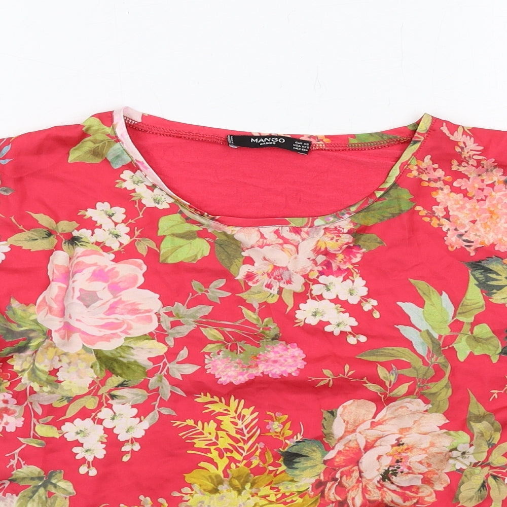 Womens UK Size XS Mango Red Basic Blouse
