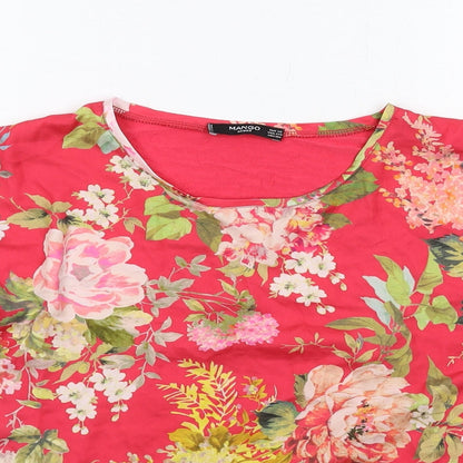 Womens UK Size XS Mango Red Basic Blouse