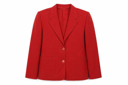 Reldan Womens Red Wool Jacket Suit Jacket Size 10 - Shoulder Pads
