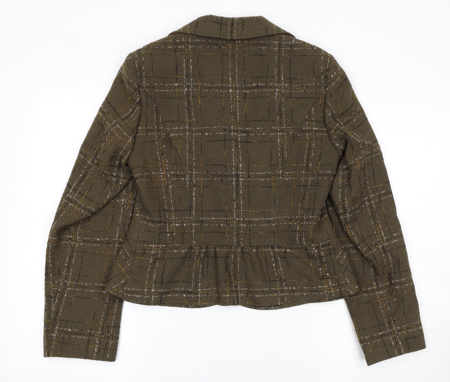 Marks and Spencer Womens Multicoloured Check Acetate Jacket Blazer Size 10