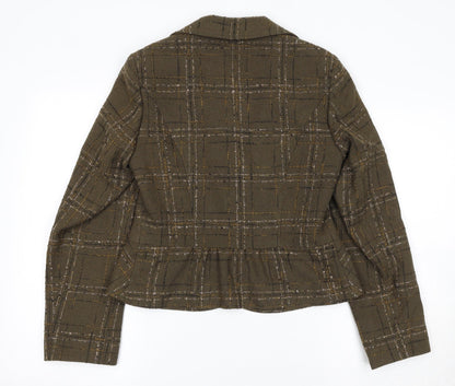 Marks and Spencer Womens Multicoloured Check Acetate Jacket Blazer Size 10