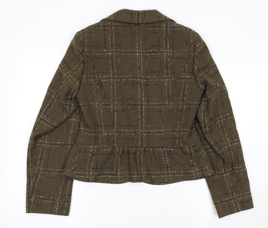 Marks and Spencer Womens Multicoloured Check Acetate Jacket Blazer Size 10