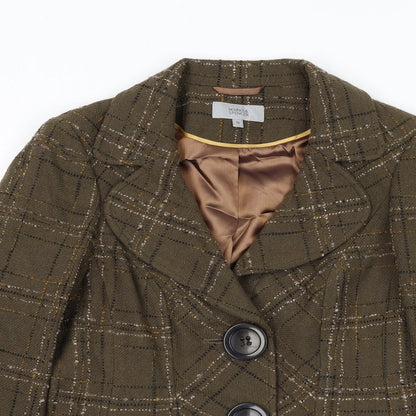 Marks and Spencer Womens Multicoloured Check Acetate Jacket Blazer Size 10