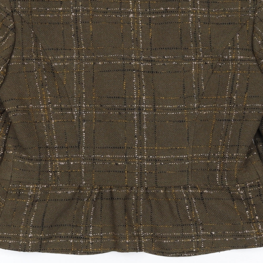 Marks and Spencer Womens Multicoloured Check Acetate Jacket Blazer Size 10