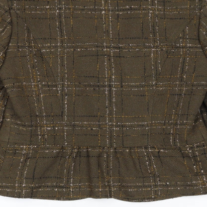 Marks and Spencer Womens Multicoloured Check Acetate Jacket Blazer Size 10