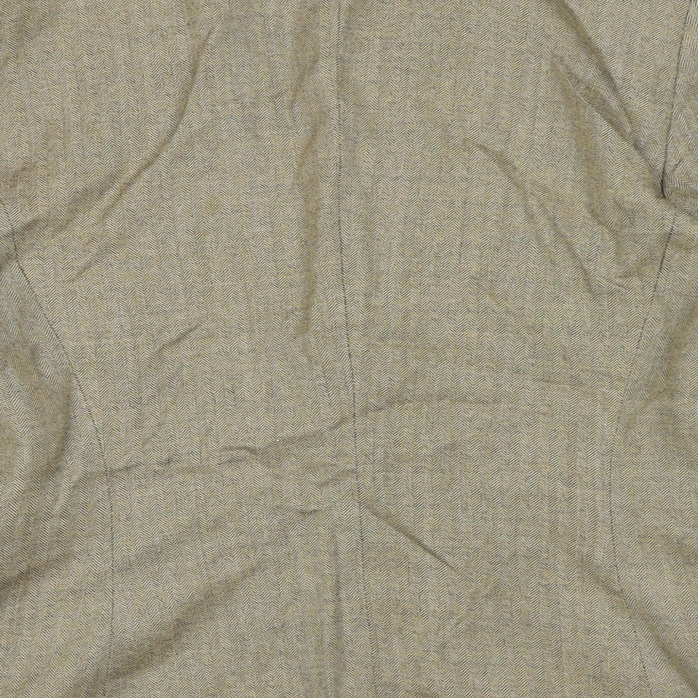 Quin And Donnelly Womens Beige Geometric Jacket Blazer Size 12 Button