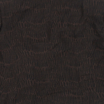 Minuet Womens Brown Geometric Jacket Size 12 Buckle