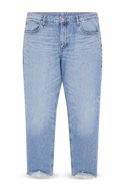 Front view of ASOS women’s blue cotton skinny jeans, size UK 38, in, 30-inch leg regular zip