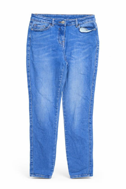 NEXT Womens Blue Cotton Skinny Jeans Size 8 Slim Zip