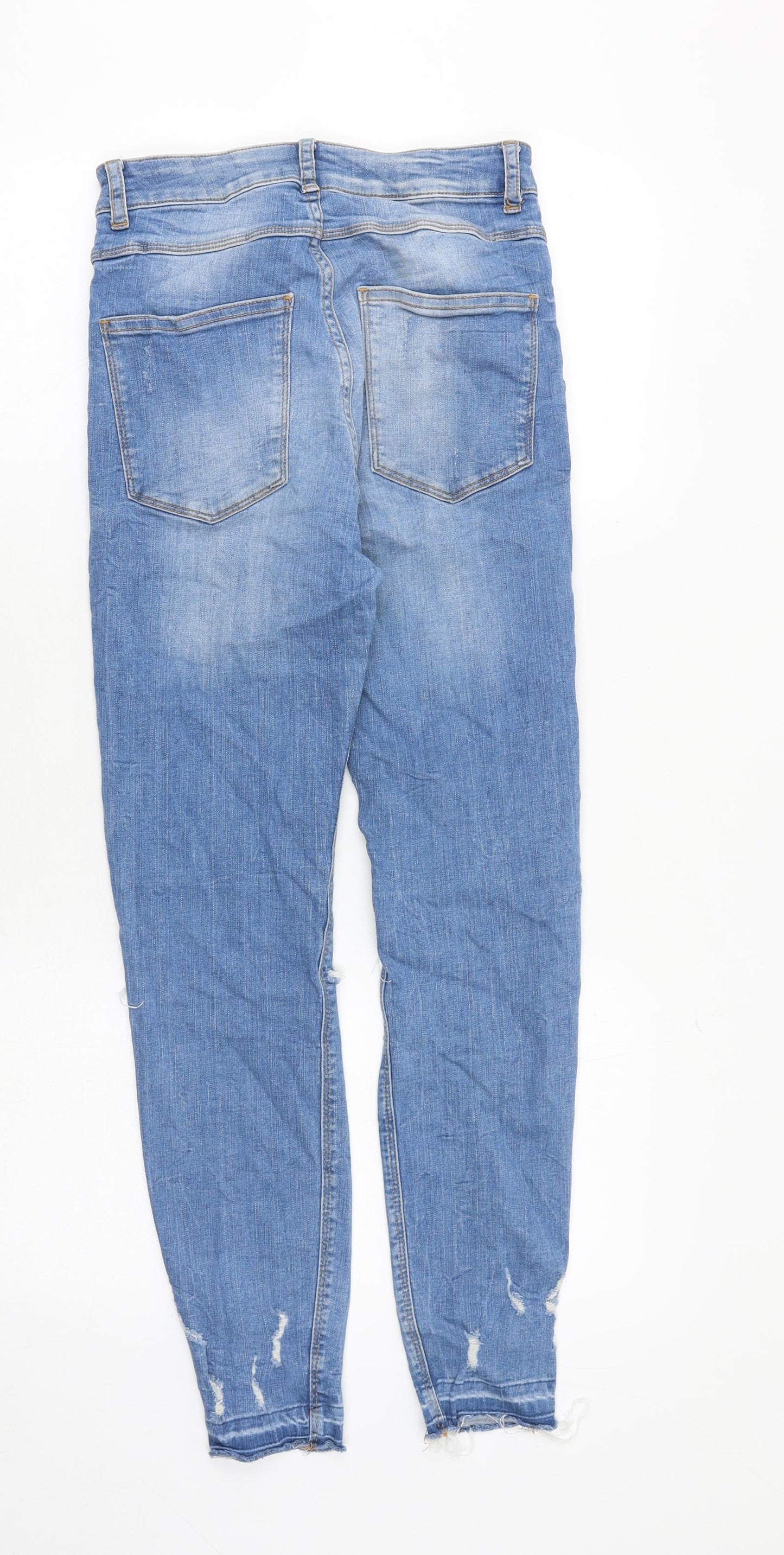 Zara Womens Blue Cotton Skinny Jeans Size 26 in Regular Zip