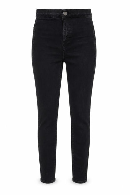 Topshop Womens Black Cotton Skinny Jeans Size 26 in Regular Zip