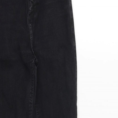Topshop Womens Black Cotton Skinny Jeans Size 26 in Regular Zip