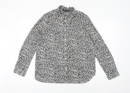 French Connection Womens Multicoloured Animal Print Polyester Basic Button-Up Size 10 Collared - Leopard Print
